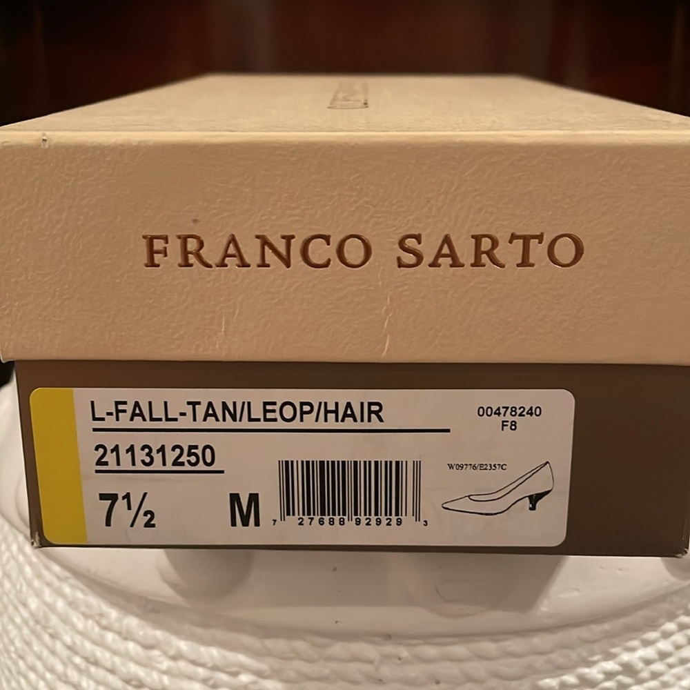 Franco Sarto leopard print calf hair heels - Picture 5 of 6